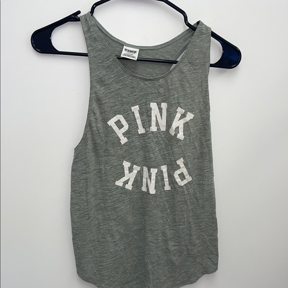PINK Victoria's Secret green  Muscle Tee